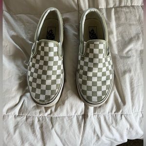 Vans® Unisex Classic Slip-On Sneakers in Desert Sage Checkerboard